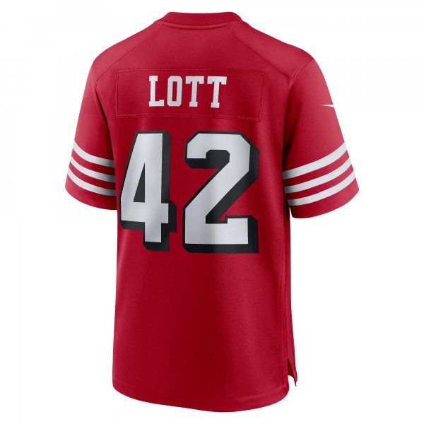 Men's San Francisco 49ers Ronnie Lott Nike Scarlet Retired Alternate Game Jersey