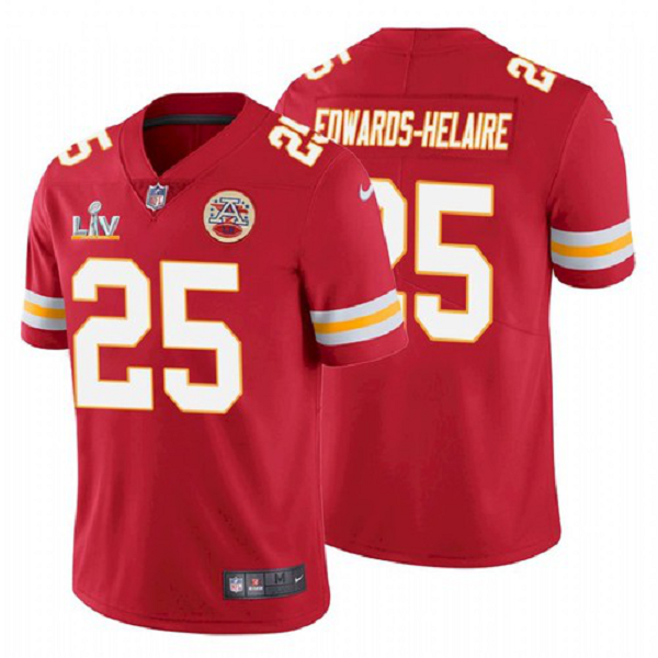 Men's Kansas City Chiefs Clyde Edwards Helaire Red 2021 Super Bowl LV Jersey