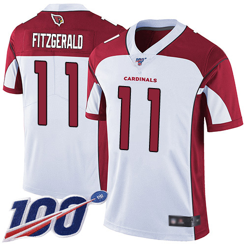 Men's Arizona Cardinals #11 Larry Fitzgerald White Stitched NFL 100th Season Vapor Limited Jersey