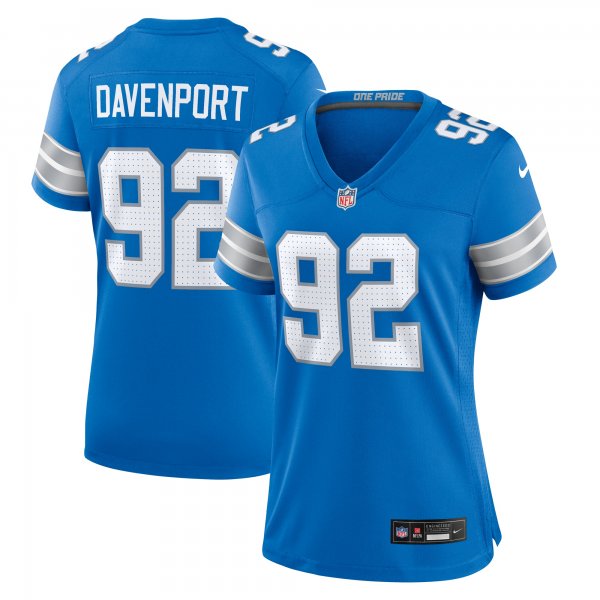 Women's Detroit Lions Marcus Davenport Nike  Blue Team Game Jersey