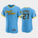 Men's Milwaukee Brewers 2022 City Connect #27 Willy Adames Flex Base MLB Jersey - Powder Blue