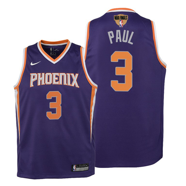 Youth Phoenix Suns #3 Chris Paul 2021 NBA Finals Purple Jersey