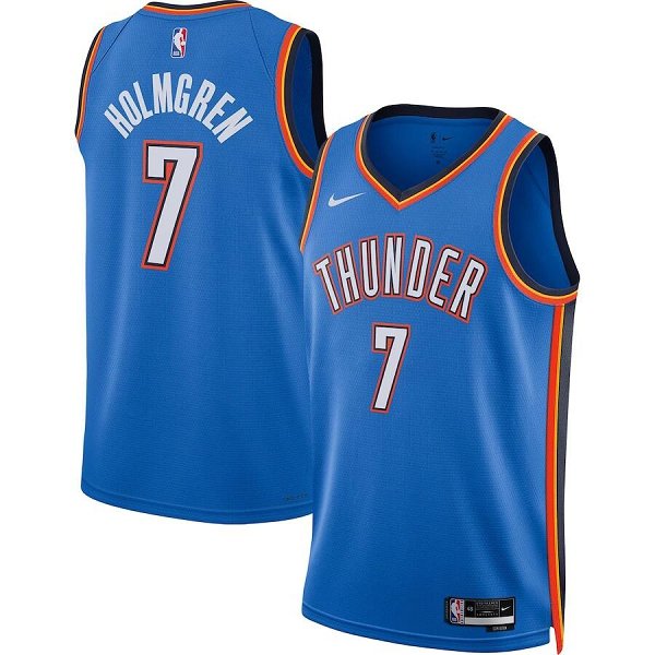 Men's Unisex Oklahoma City Thunder #7 Chet Holmgren Nike Blue Icon Edition Swingman Jersey