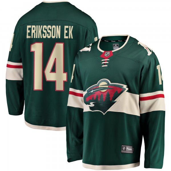 Youth Minnesota Wild Joel Eriksson Ek Fanatics Green Breakaway Player Jersey