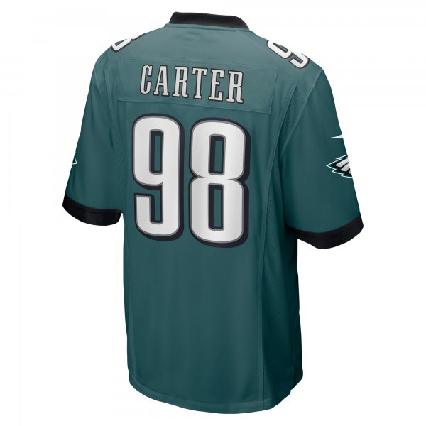 Men's Philadelphia Eagles Jalen Carter Nike Midnight Green 2023 NFL Draft First Round Pick Game Jersey