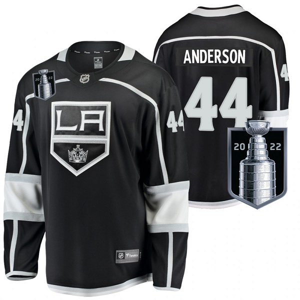 Men's Mikey Anderson Los Angeles Kings Black 2022 Stanley Cup Playoffs #44 Home Jersey