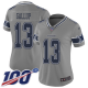 Women's Dallas Cowboys #13 Michael Gallup GrayStitched NFL Limited Inverted Legend 100th Season Jersey