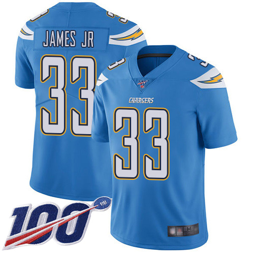 Los Angeles Chargers #33 Derwin James Jr Electric Blue Alternate Men's Stitched NFL 100th Season Vapor Limited Jersey