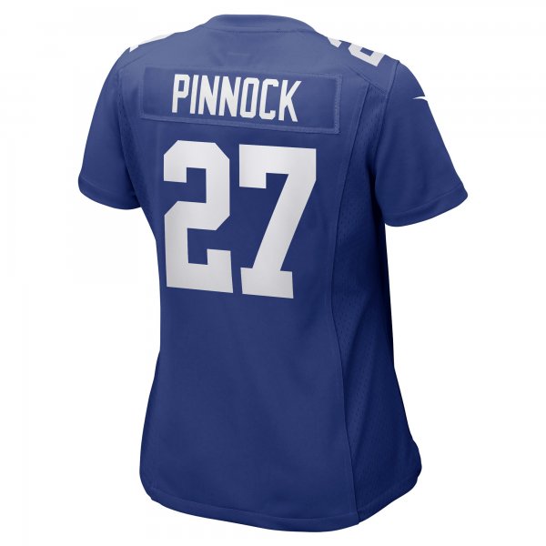 Women's New York Giants Jason Pinnock Nike Royal Game Player Jersey