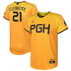 Youth Pittsburgh Pirates #21 Roberto Clemente Nike Gold 2023 City Connect Cool Base Player Jersey