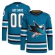 Men's San Jose Sharks  adidas Teal Home  Primegreen Custom Jersey