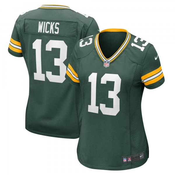 Women's Green Bay Packers Dontayvion Wicks Nike  Green  Game Jersey