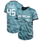 Youth American League #45 Gerrit Cole Nike Teal 2023 MLB All-Star Game Cool Base Jersey