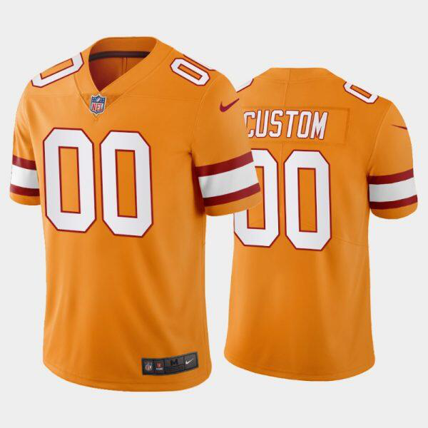 Men's Custom Tampa Bay Buccaneers Orange Creamsicle Throwback Stitched Jersey