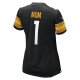 Women's Pittsburgh Steelers Number 1 Mom Nike Black Game Jersey