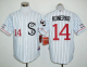 Chicago White sox #14 Paul Konerko White(Black Strip) Cooperstown Stitched MLB Jersey