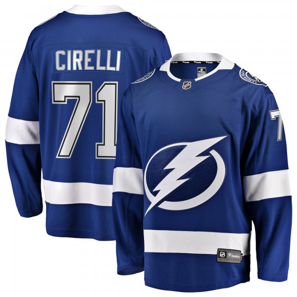 Men's Tampa Bay Lightning Anthony Cirelli Fanatics Blue Home Breakaway Player Jersey