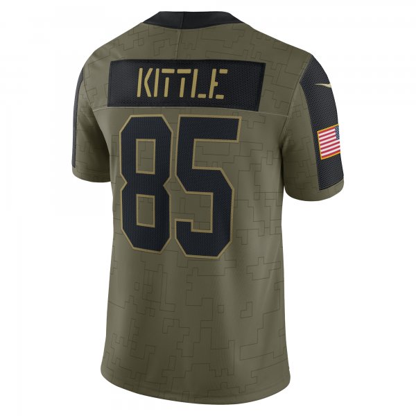 Men's San Francisco 49ers George Kittle Nike Olive 2021 Salute To Service Limited Player Jersey