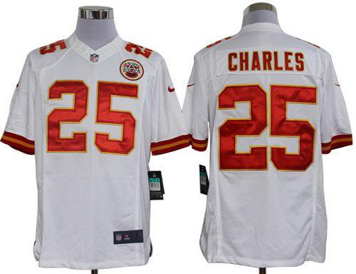 Nike Kansas City Chiefs #25 Jamaal Charles White Men's Stitched NFL Limited Jersey