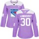 Women's Adidas New York Rangers #30 Henrik Lundqvist Purple Fights CancerStitched NHL Jersey