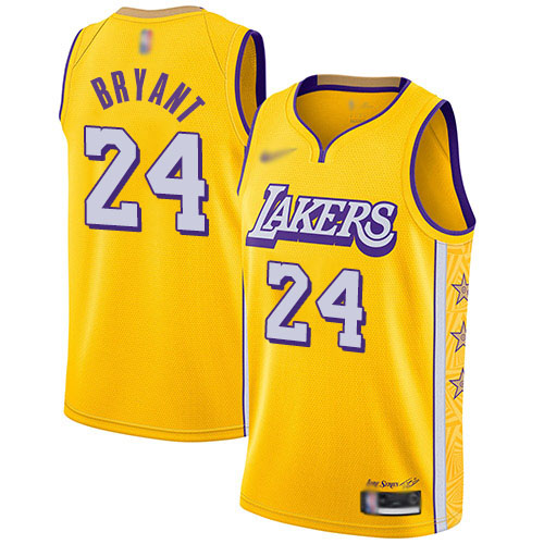 Los Angeles Lakers #24 Kobe Bryant Gold NBA Swingman City Edition 2019/20 Jersey