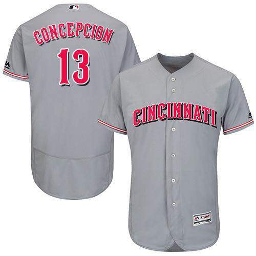 Cincinnati Reds #13 Dave Concepcion Grey Flexbase Collection Stitched MLB Jersey