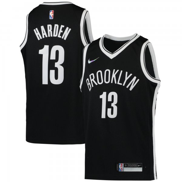 Youth Brooklyn Nets James Harden Nike Black 2021/22 Diamond Swingman Jersey - Icon Edition