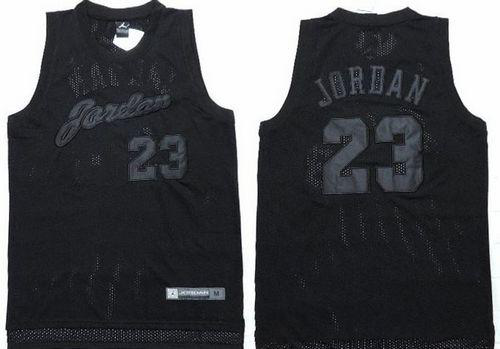 Men's Chicago Bulls #23 Michael Jordan All Black Stitched NBA Jersey