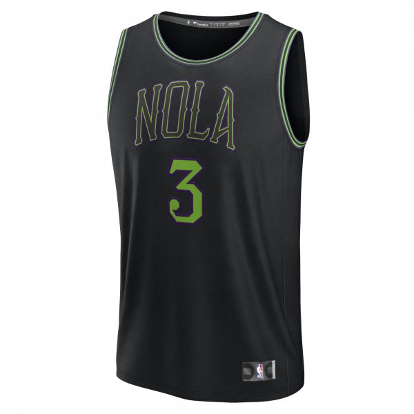 Men's New Orleans Pelicans CJ McCollum Fanatics Black Fast Break Jersey - City Edition