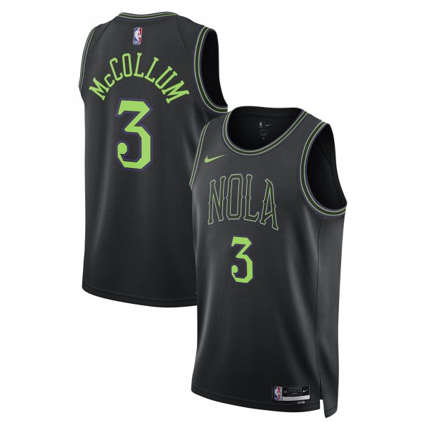 Men's Unisex New Orleans Pelicans #3 CJ McCollum Nike Black 2023/24 Swingman City Edition Jersey