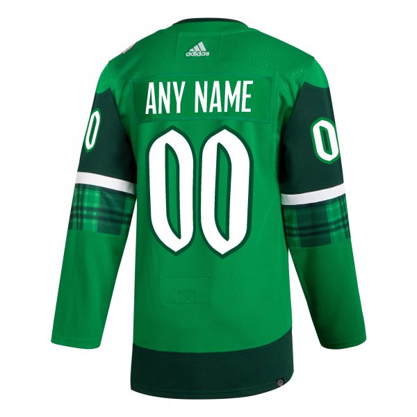 Men's Calgary Flames  adidas Kelly Green St. Patrick's Day Custom Jersey