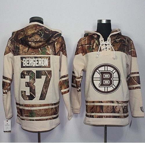 Boston Bruins #37 Patrice Bergeron Cream/Camo Stitched NHL Jersey