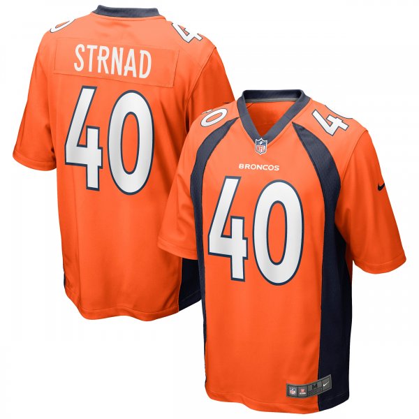 Men's Denver Broncos Justin Strnad Nike Orange Game Jersey