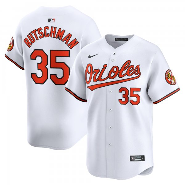 Men's Baltimore Orioles #35 Adley Rutschman Nike White Home Limited Player Jersey