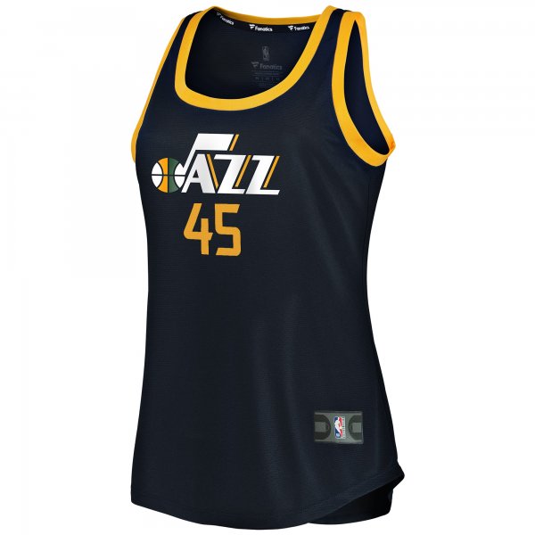 Women's Utah Jazz Donovan Mitchell Fanatics Navy Fast Break Team Tank Jersey - Icon Edition