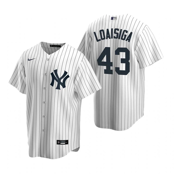 Men's New York Yankees #43 Jonathan Loaisiga 2020 Home White MLB Jersey