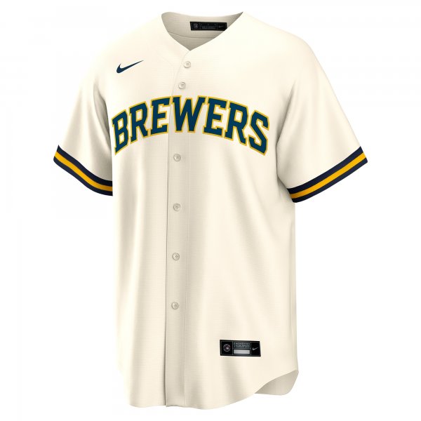 Men's Milwaukee Brewers Joey Wiemer Nike Cream Home Replica Player Jersey