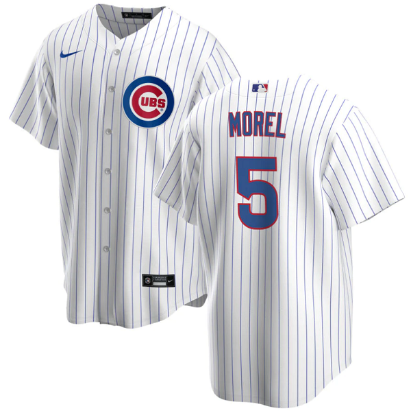 Men's Chicago Cubs #5 Christopher Morel White Home Premium Stitch MLB Jersey