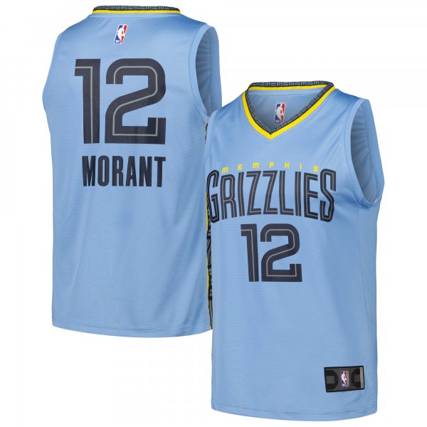 Men's Memphis Grizzlies Ja Morant Fanatics Light Blue Fast Break Replica Player Jersey - Statement Edition