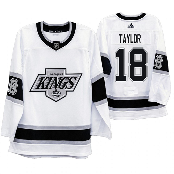 Men's Adidas Los Angeles Kings #18 Dave Taylor 2020 Heritage Throwback 90s White Jersey