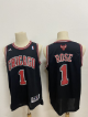 Men's Chicago Bulls #1 Derek Rose Revolution 30 Swingman Black Jersey