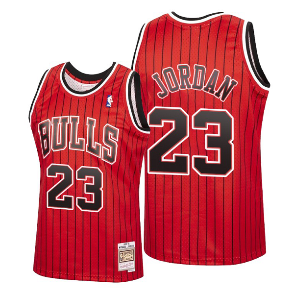 Men's Chicago Bulls #23 Michael Jordan Mitchell & Ness Red Reload 1995-96 Swingman NBA Jersey