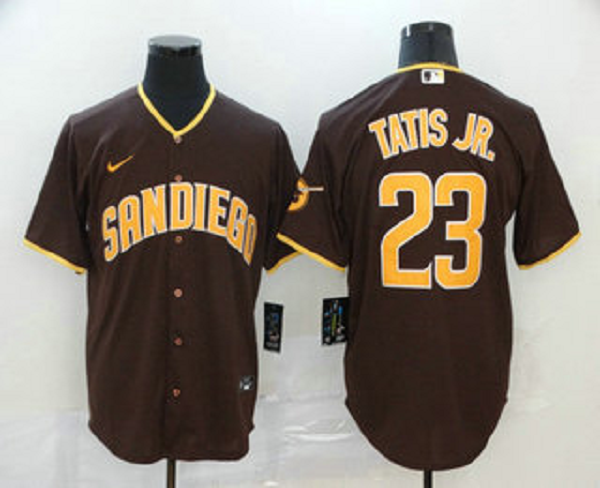 Men's San Diego Padres #23 Fernando Tatis Jr. Brown Stitched MLB Cool Base Nike Jersey