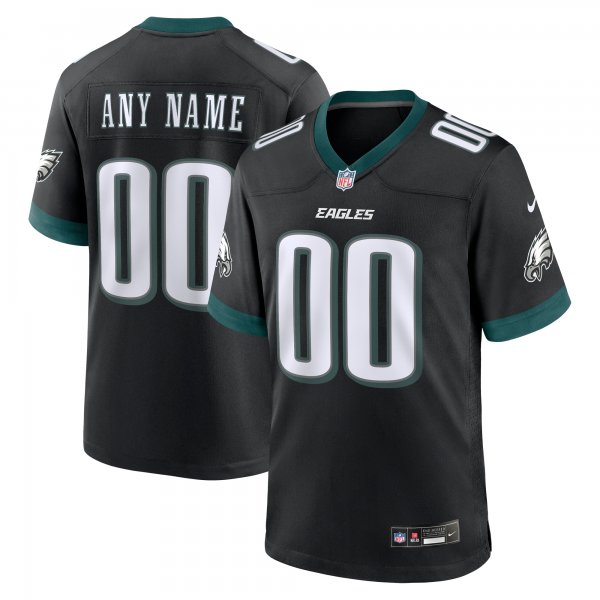 Men's Philadelphia Eagles Nike Black Alternate Custom Game Jersey