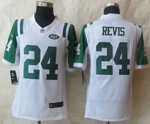 Men's Nike New York Jets #24 Darrelle Revis White Stitched NFL Limited Jersey