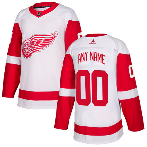 Men's Adidas Red Wings Personalized White Road NHL Jersey