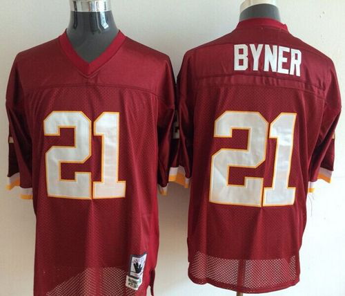 Mitchell And Ness Washington Redskins #21 Earnest Byner Red Throwback Stitched NFL Jersey