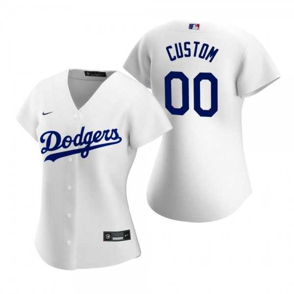 Women's Los Angeles Dodgers Custom Nike White 2020 Home Jersey