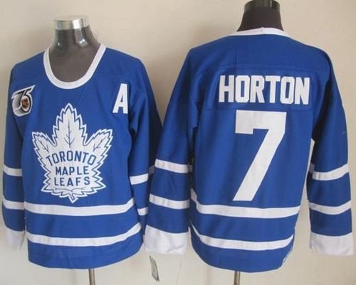 Toronto Maple Leafs #7 Tim Horton Blue 75th CCM Throwback Stitched NHL Jersey