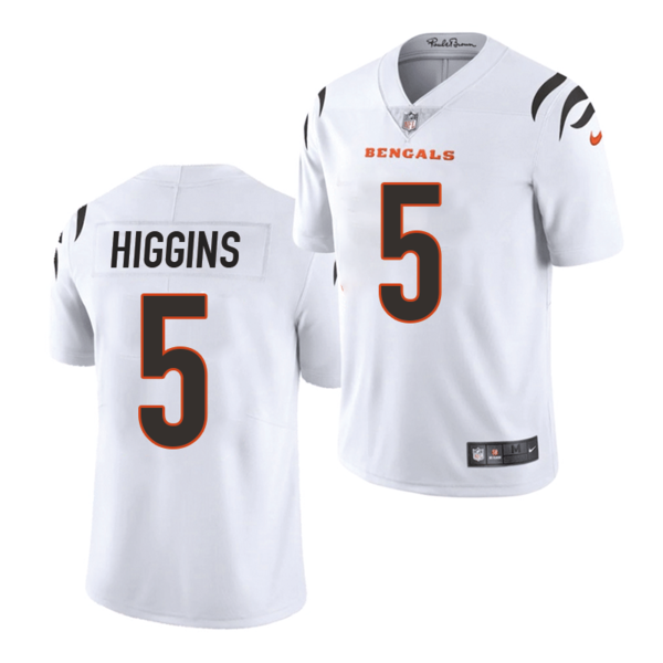 Men's Cincinnati Bengals #5 Tee Higgins Nike White Limited Game Player Jersey